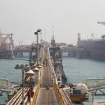 Oil tankers are anchored at Basra harbou