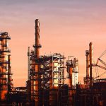 Oil Refinery at Dusk – Vivid Colors